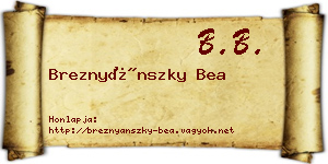 Breznyánszky Bea névjegykártya